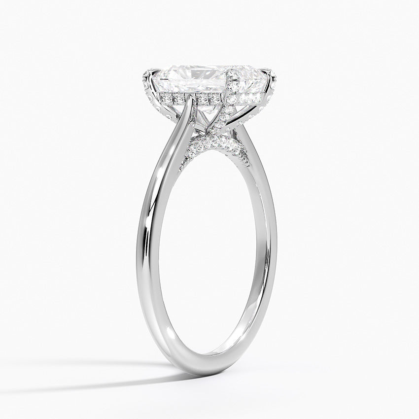 Adorned Dawn Diamond Ring Platinum Radiant Engagement Ring