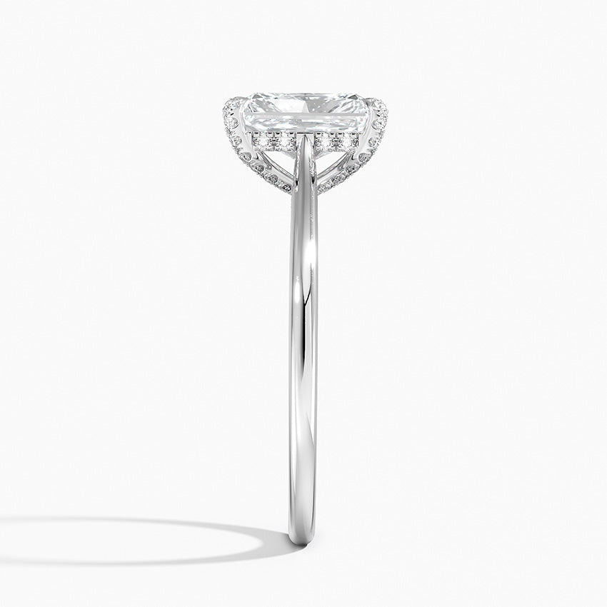 Adorned Dawn Diamond Ring Platinum Radiant Engagement Ring
