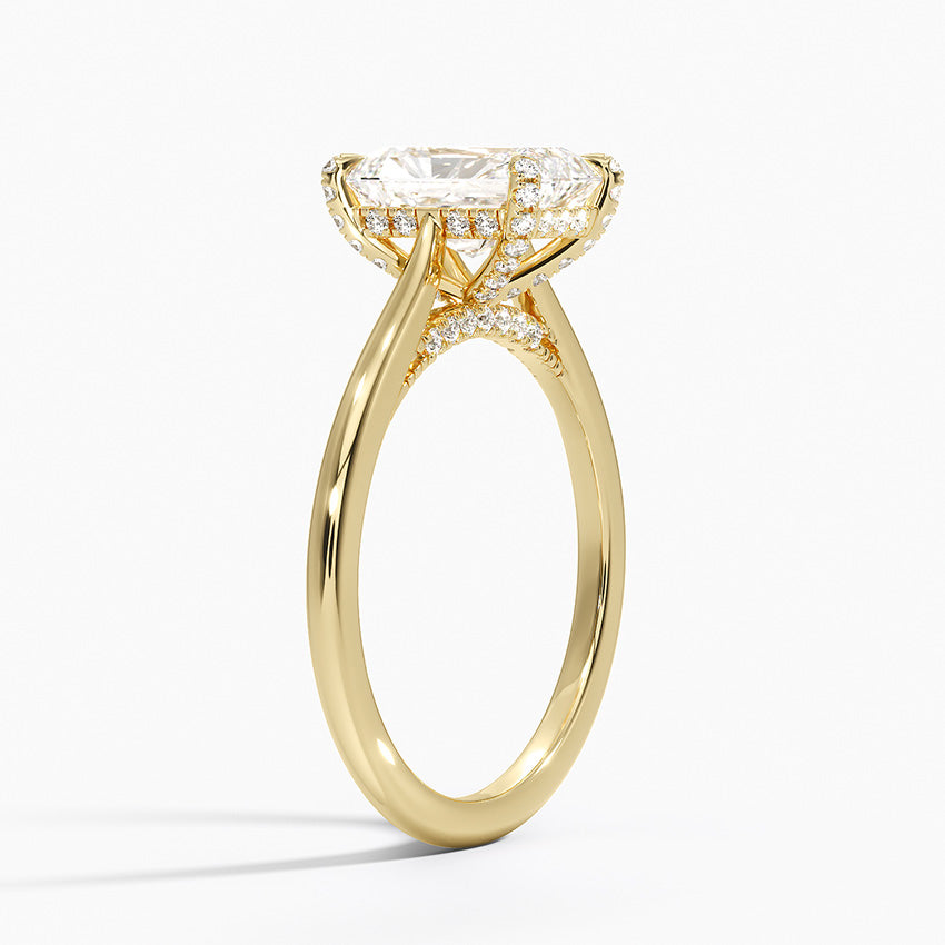 Adorned Dawn Diamond Ring Yellow Gold 18k Radiant Engagement Ring