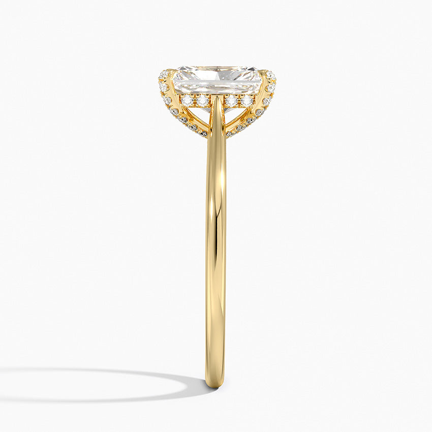 Adorned Dawn Diamond Ring Yellow Gold 18k Radiant Engagement Ring