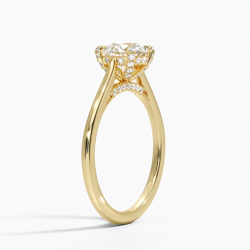 Adorned Dawn Diamond Ring Yellow Gold 18k Round Engagement Ring