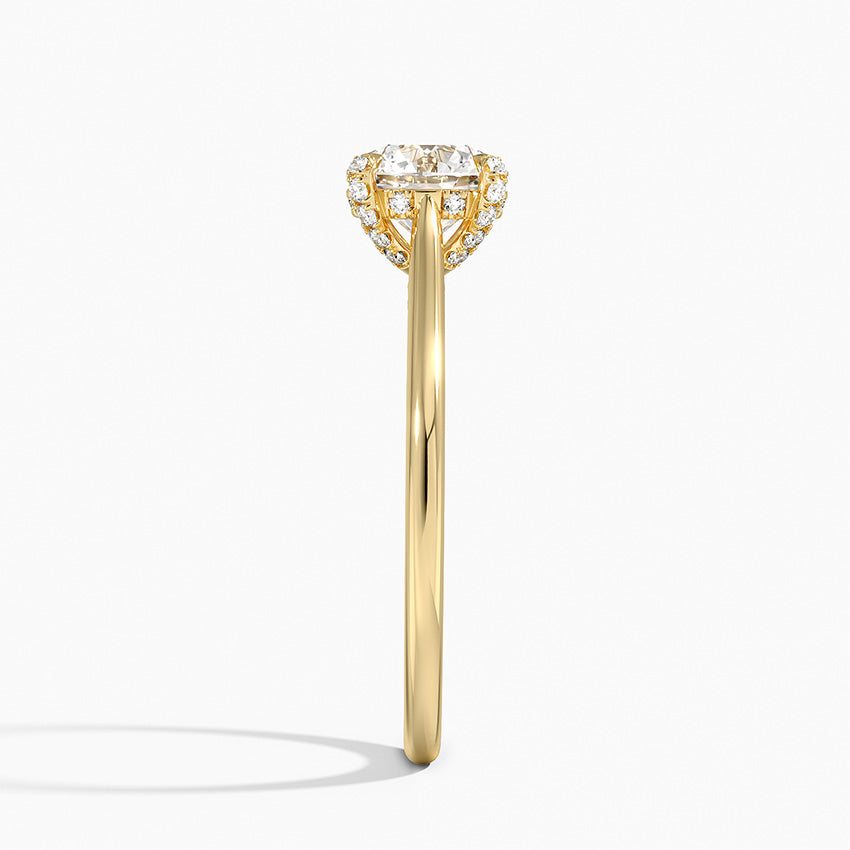 Adorned Dawn Diamond Ring Yellow Gold 18k Round Engagement Ring