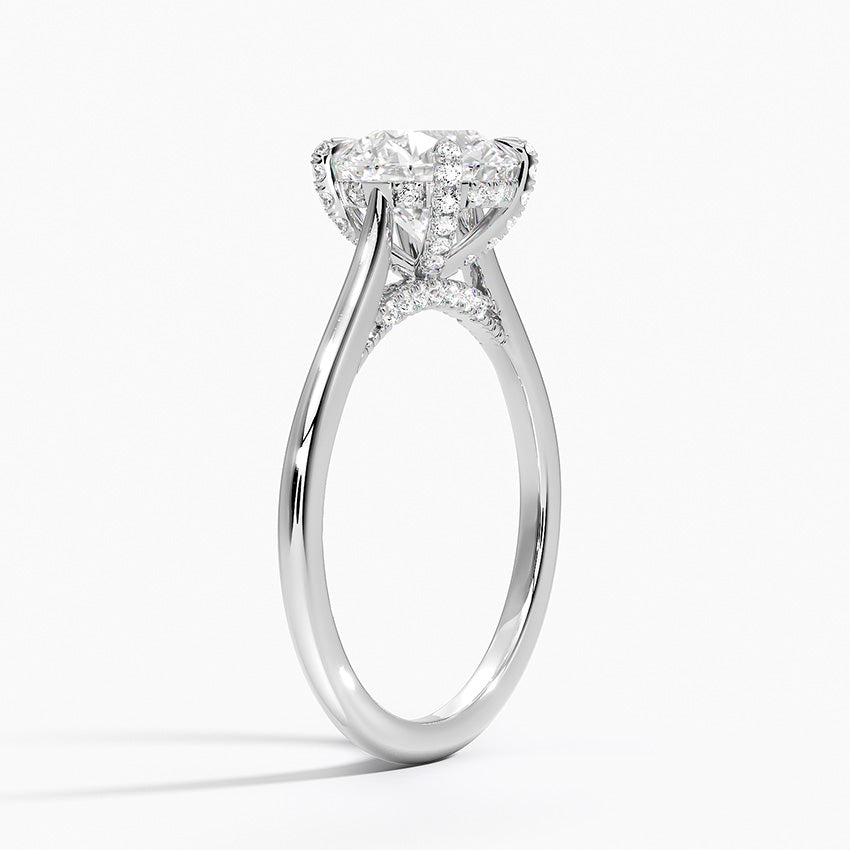 Adorned Dawn Diamond Ring Platinum Round Engagement Ring