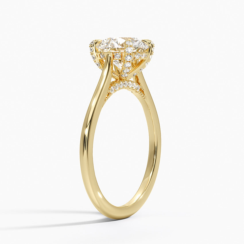 Adorned Dawn Diamond Ring Yellow Gold 18k Round Engagement Ring