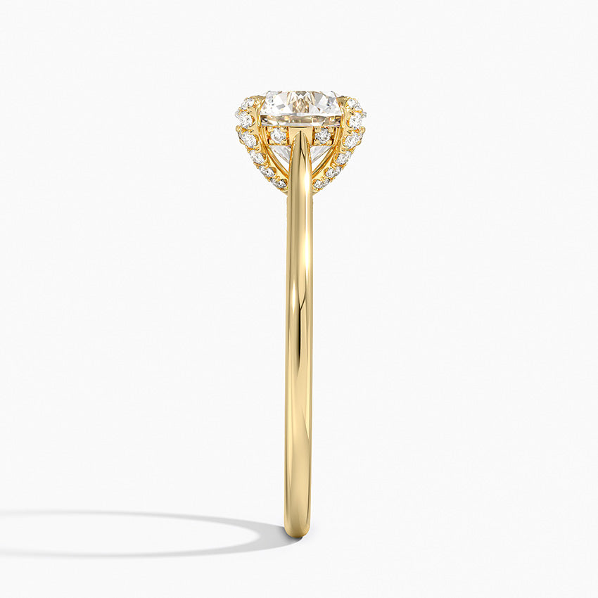 Adorned Dawn Diamond Ring Yellow Gold 18k Round Engagement Ring