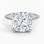 Adorned Dawn Diamond Ring Platinum Cushion Engagement Ring