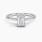 Adorned Dawn Diamond Ring Platinum Emerald Engagement Ring