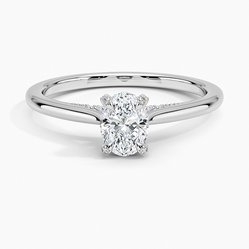 Adorned Dawn Diamond Ring Platinum Oval Engagement Ring