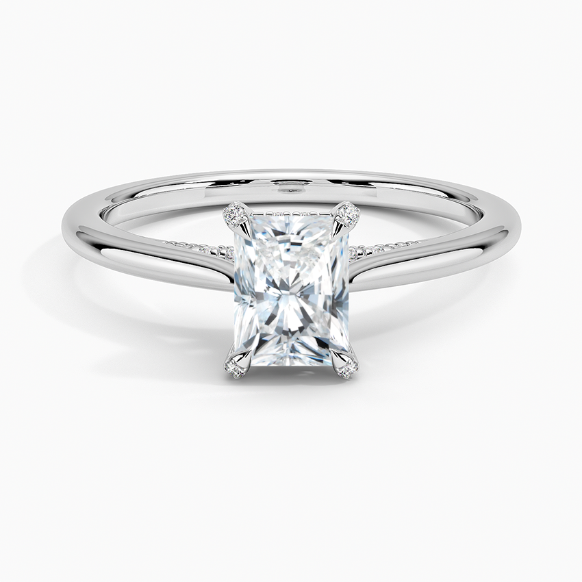 Adorned Dawn Diamond Ring Platinum Radiant Engagement Ring