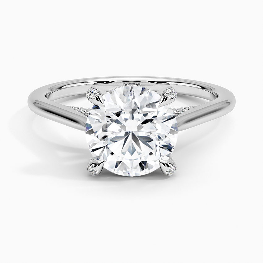 Adorned Dawn Diamond Ring Platinum Round Engagement Ring