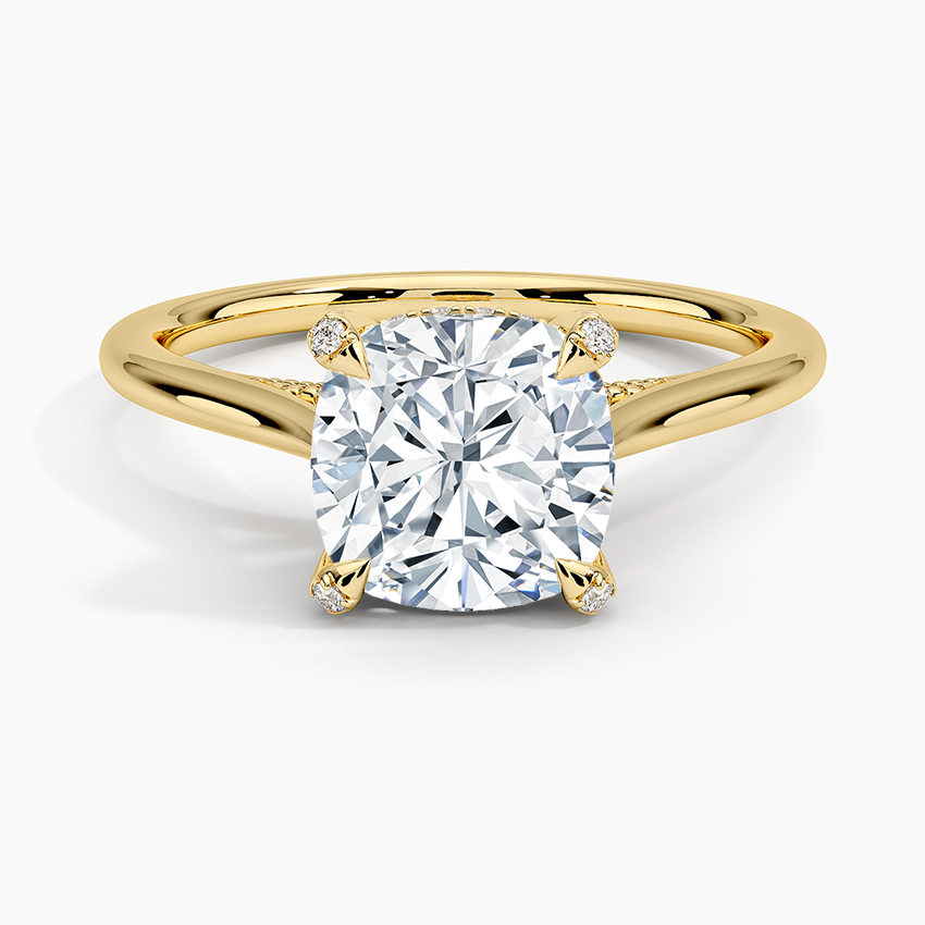 Adorned Dawn Diamond Ring Yellow Gold 18k Cushion Engagement Ring