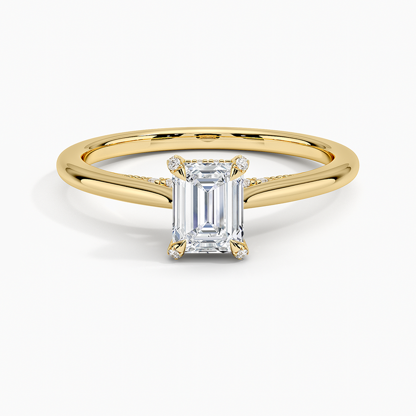 Adorned Dawn Diamond Ring Yellow Gold 18k Emerald Engagement Ring