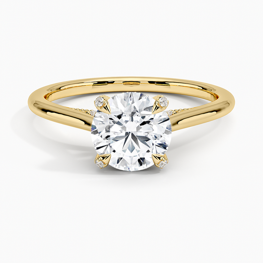 Adorned Dawn Diamond Ring Yellow Gold 18k Round Engagement Ring