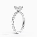 Luxe French Pavé Perfect Fit Diamond Ring (1/2 ct. tw.) Platinum Asscher Engagement Ring