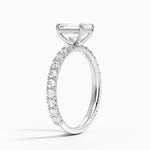 Luxe French Pavé Perfect Fit Diamond Ring (1/2 ct. tw.) Platinum Emerald Engagement Ring