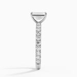 Luxe French Pavé Perfect Fit Diamond Ring (1/2 ct. tw.) Platinum Emerald Engagement Ring