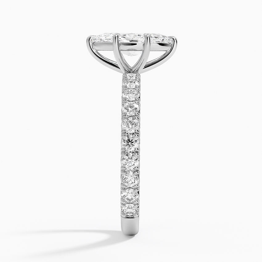 Luxe French Pavé Perfect Fit Diamond Ring (1/2 ct. tw.) Platinum Marquise Engagement Ring