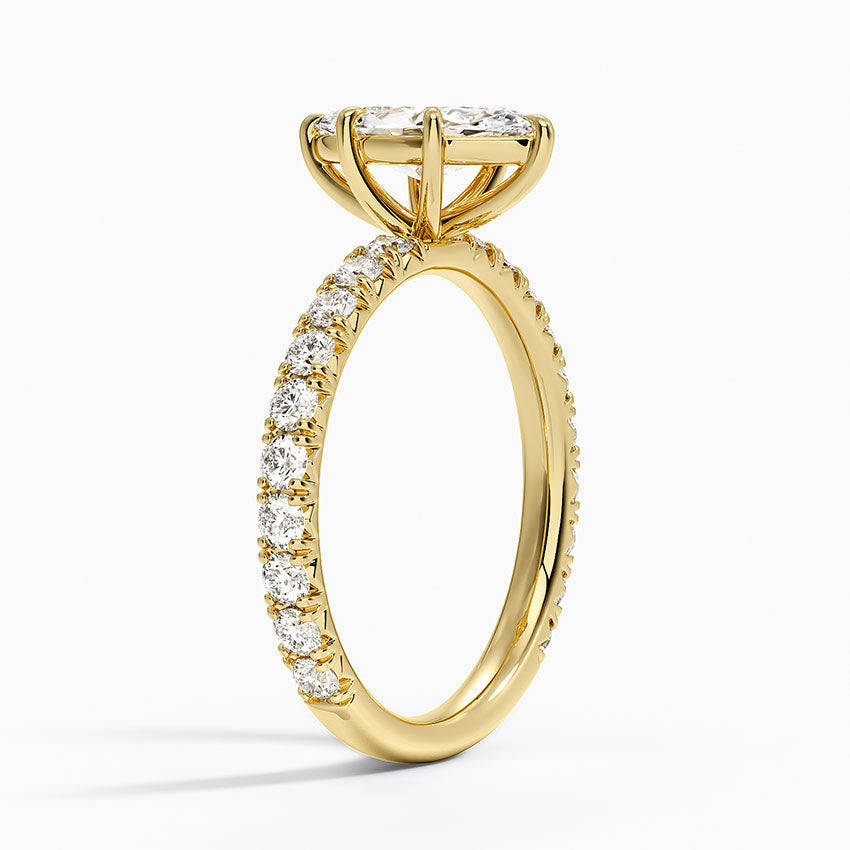Luxe French Pavé Perfect Fit Diamond Ring (1/2 ct. tw.) Yellow Gold 18k Marquise Engagement Ring