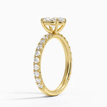 Luxe French Pavé Perfect Fit Diamond Ring (1/2 ct. tw.) Yellow Gold 18k Oval Engagement Ring