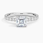 Luxe French Pavé Perfect Fit Diamond Ring (1/2 ct. tw.) Platinum Asscher Engagement Ring