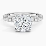 Luxe French Pavé Perfect Fit Diamond Ring (1/2 ct. tw.) Platinum Cushion Engagement Ring