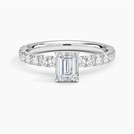 Luxe French Pavé Perfect Fit Diamond Ring (1/2 ct. tw.) Platinum Emerald Engagement Ring