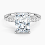 Luxe French Pavé Perfect Fit Diamond Ring (1/2 ct. tw.) Platinum Radiant Engagement Ring