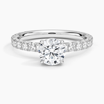 Luxe French Pavé Perfect Fit Diamond Ring (1/2 ct. tw.) Platinum Round Engagement Ring