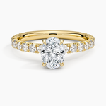 Luxe French Pavé Perfect Fit Diamond Ring (1/2 ct. tw.) Yellow Gold 18k Oval Engagement Ring