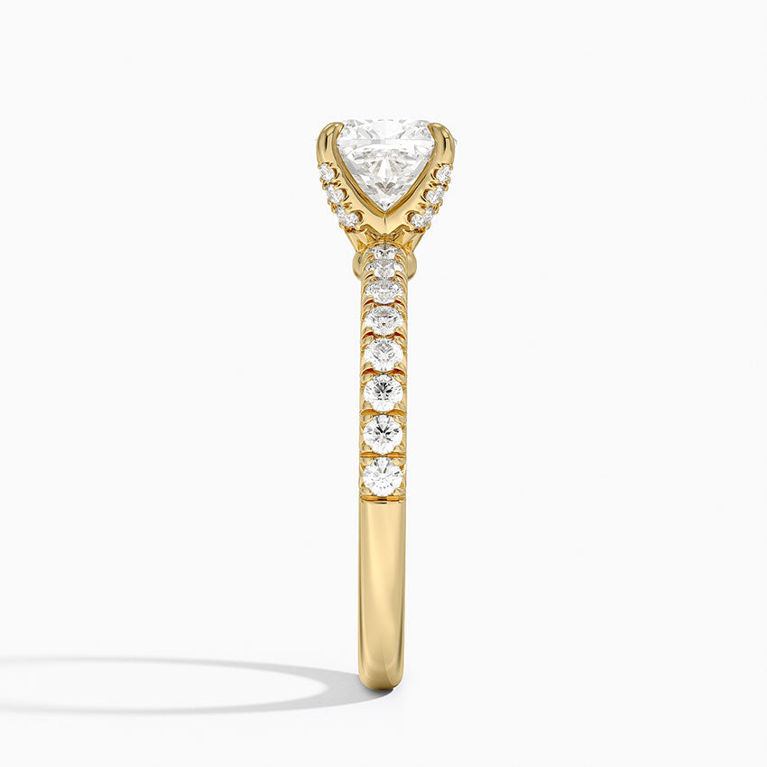 Adorned Amelie Diamond Ring Yellow Gold 18k Cushion Engagement Ring