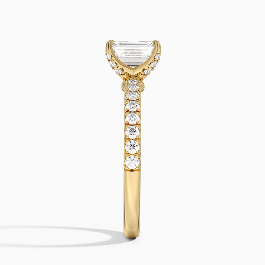 Adorned Amelie Diamond Ring Yellow Gold 18k Emerald Engagement Ring