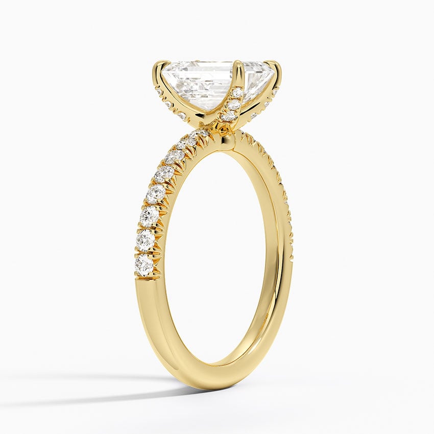 Adorned Amelie Diamond Ring Yellow Gold 18k Emerald Engagement Ring