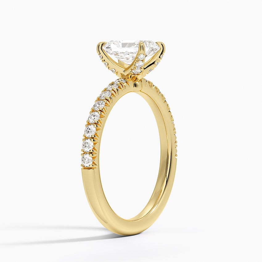 Adorned Amelie Diamond Ring Yellow Gold 18k Radiant Engagement Ring
