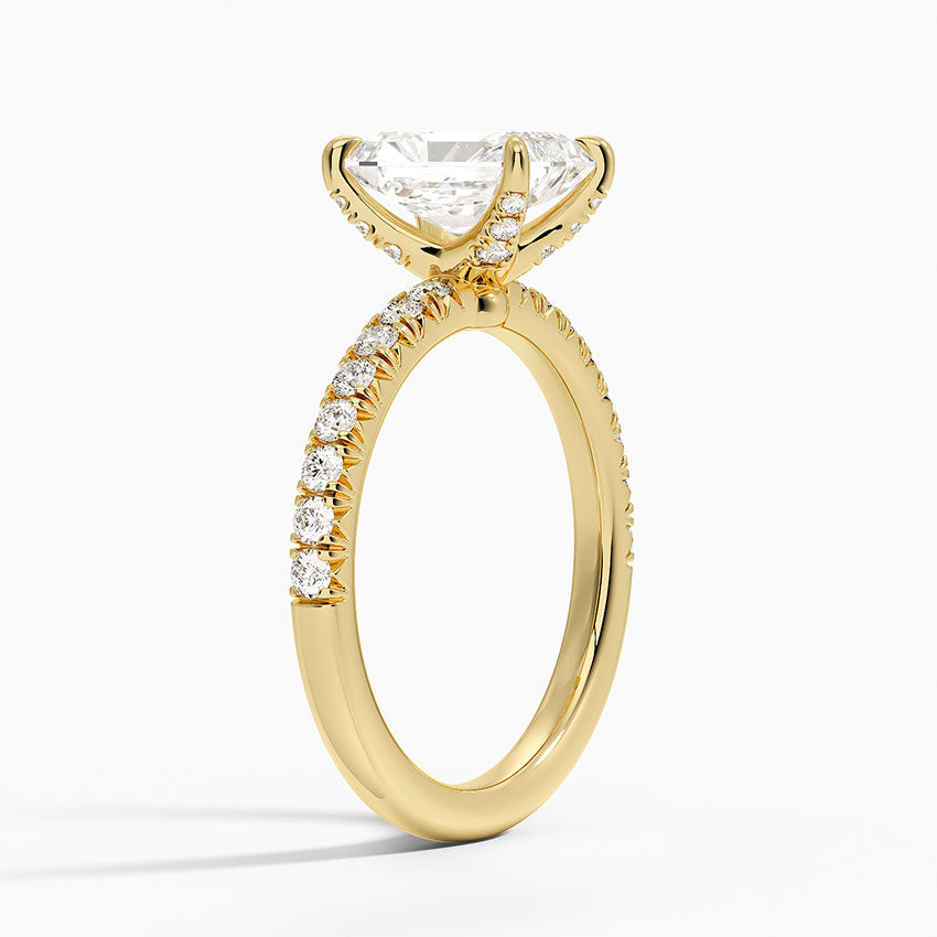 Adorned Amelie Diamond Ring Yellow Gold 18k Radiant Engagement Ring