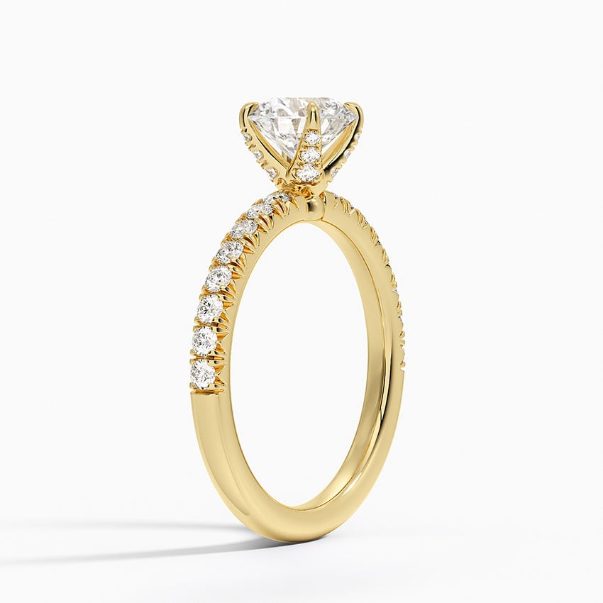 Adorned Amelie Diamond Ring Yellow Gold 18k Round Engagement Ring