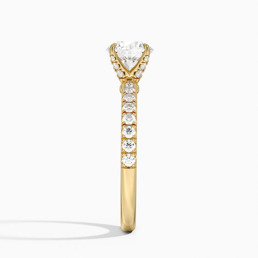 Adorned Amelie Diamond Ring Yellow Gold 18k Round Engagement Ring
