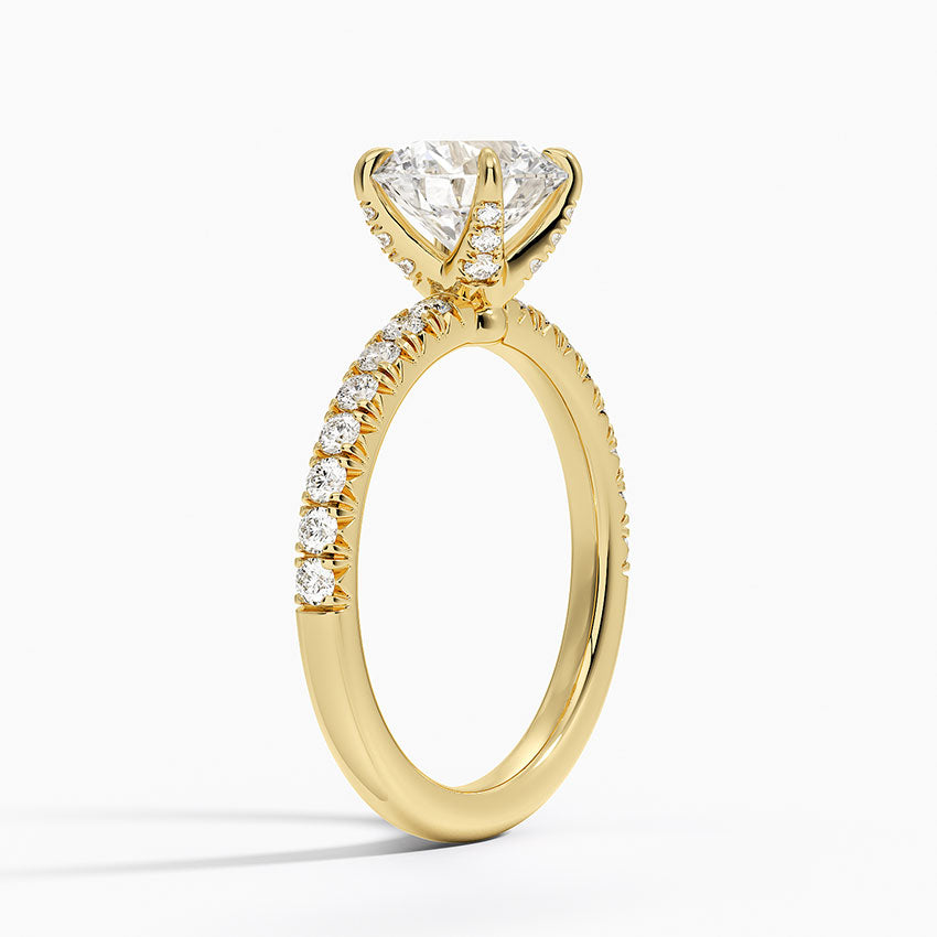 Adorned Amelie Diamond Ring Yellow Gold 18k Round Engagement Ring