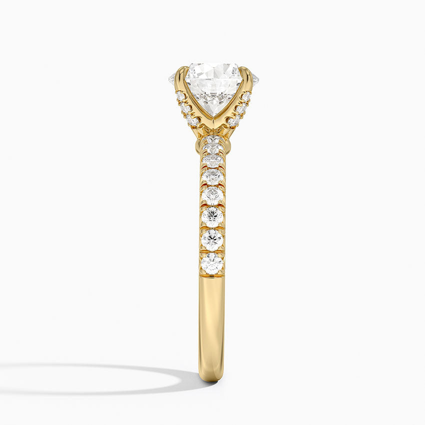 Adorned Amelie Diamond Ring Yellow Gold 18k Round Engagement Ring