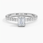 Adorned Amelie Diamond Ring Platinum Emerald Engagement Ring