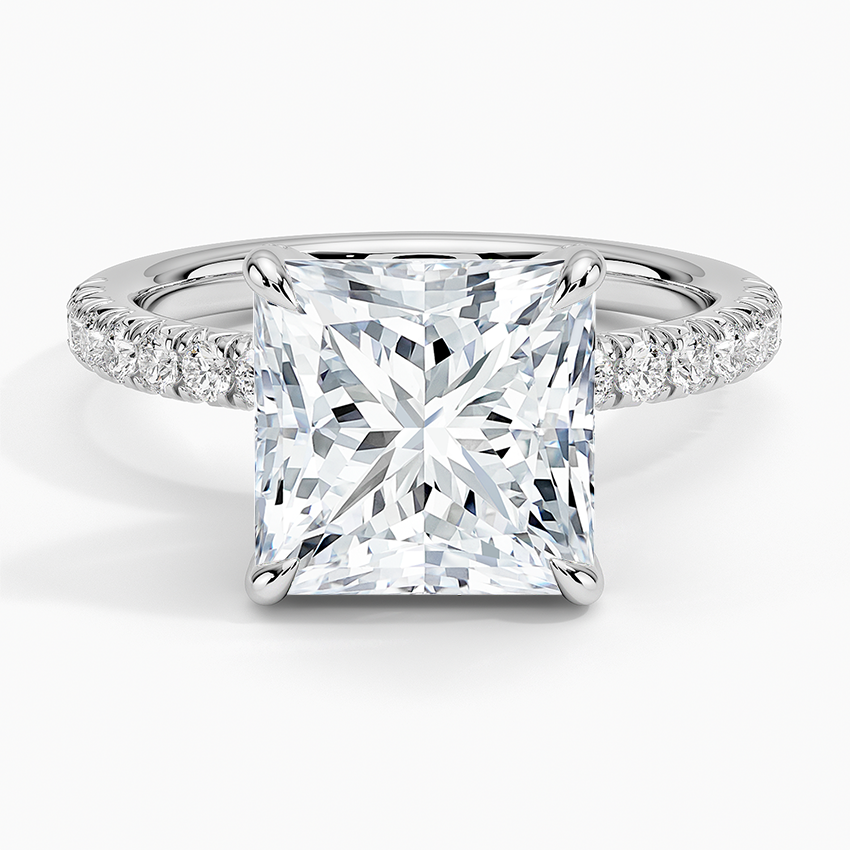 Adorned Amelie Diamond Ring Platinum Princess Engagement Ring