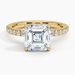 Adorned Amelie Diamond Ring Yellow Gold 18k Asscher Engagement Ring