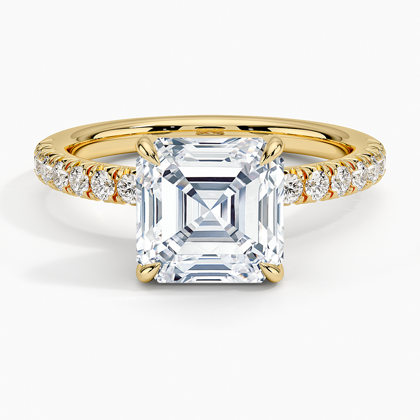 Adorned Amelie Diamond Ring Yellow Gold 18k Asscher Engagement Ring