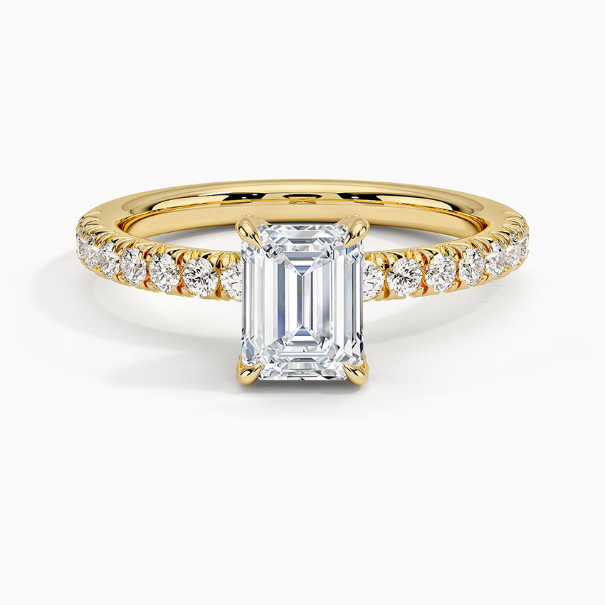 Adorned Amelie Diamond Ring Yellow Gold 18k Emerald Engagement Ring