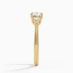 Shield Cut Three Stone Diamond Ring (1/4 ct. tw.) Yellow Gold 18k Cushion Engagement Ring