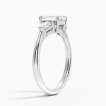 Shield Cut Three Stone Diamond Ring (1/4 ct. tw.) Platinum Emerald Engagement Ring