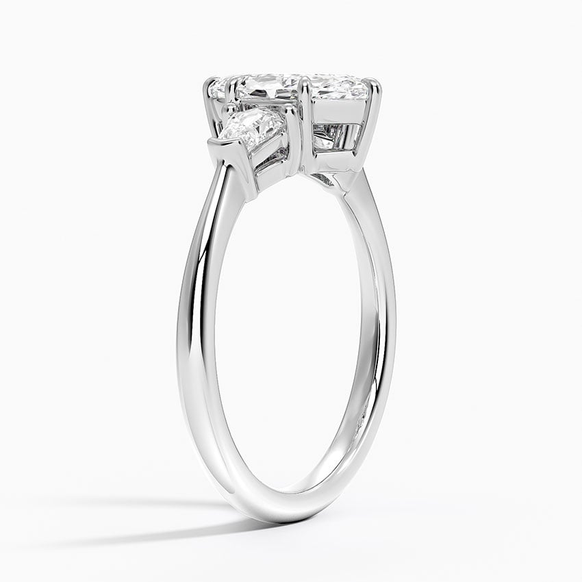 Shield Cut Three Stone Diamond Ring (1/4 ct. tw.) Platinum Marquise Engagement Ring