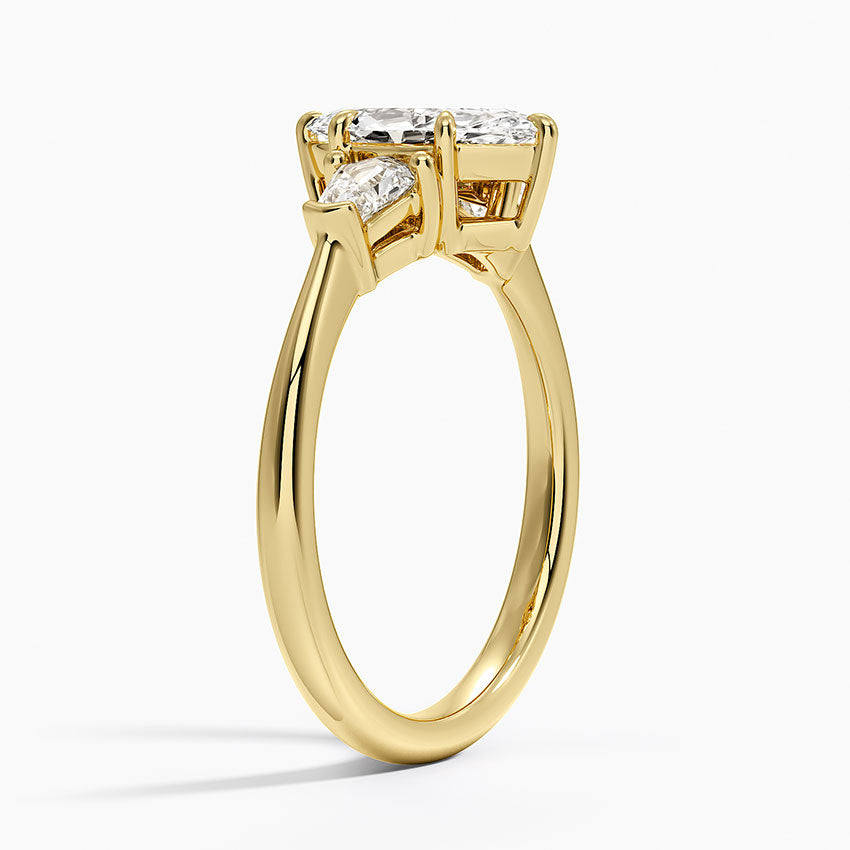 Shield Cut Three Stone Diamond Ring (1/4 ct. tw.) Yellow Gold 18k Marquise Engagement Ring