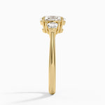 Shield Cut Three Stone Diamond Ring (1/4 ct. tw.) Yellow Gold 18k Oval Engagement Ring