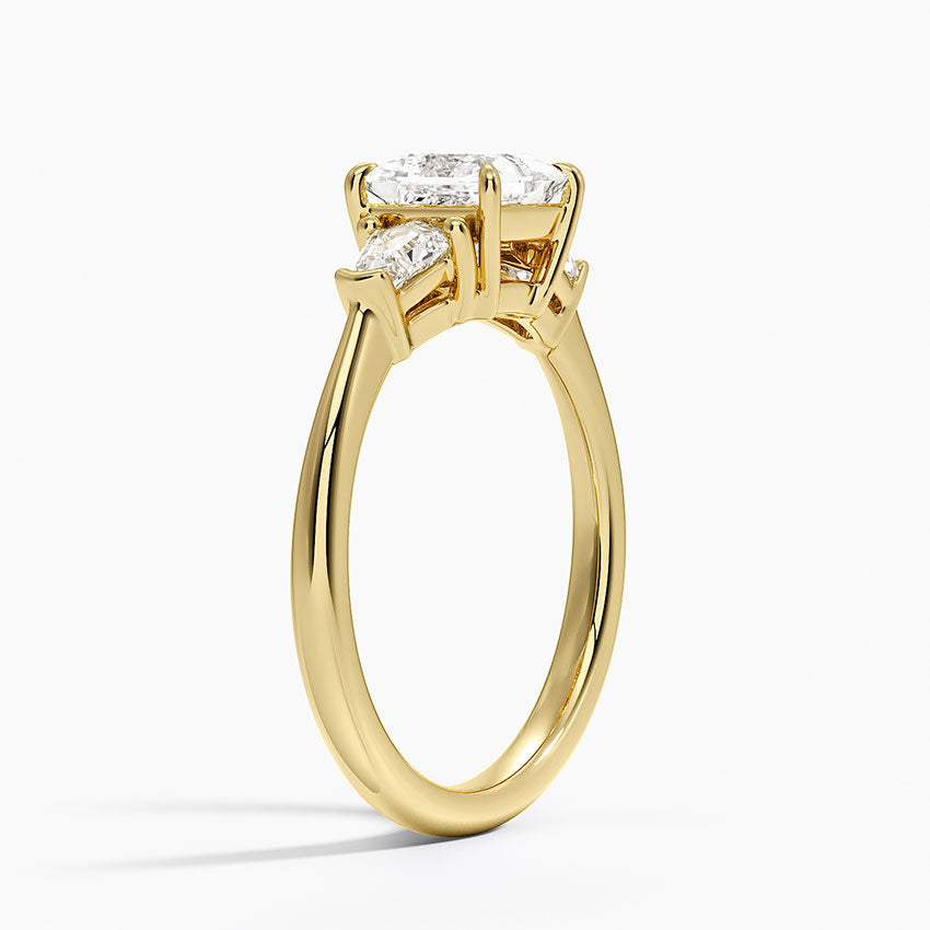 Shield Cut Three Stone Diamond Ring (1/4 ct. tw.) Yellow Gold 18k Princess Engagement Ring