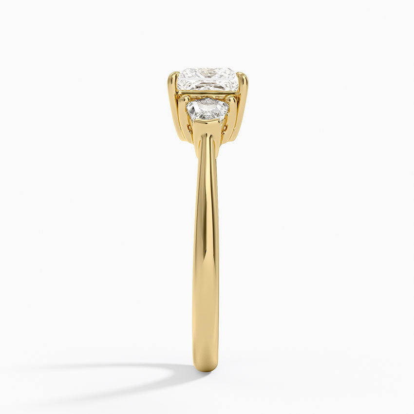 Shield Cut Three Stone Diamond Ring (1/4 ct. tw.) Yellow Gold 18k Princess Engagement Ring